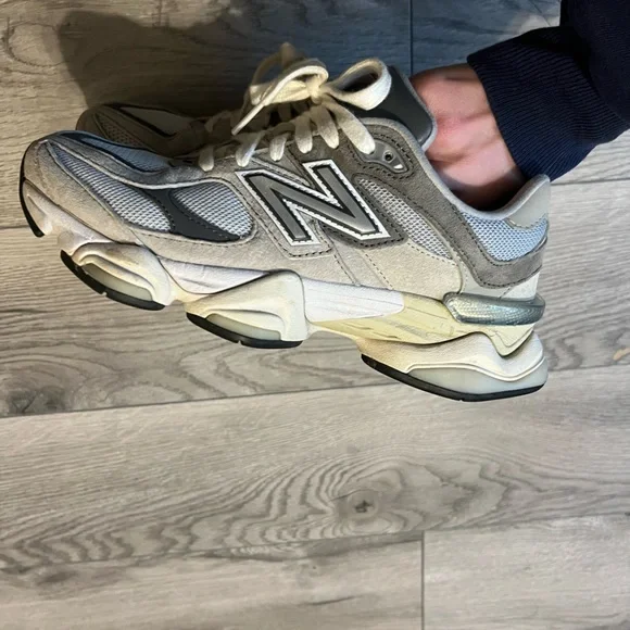 New Balance Cream and Gray Athletic Shoes - Picture 2 of 7